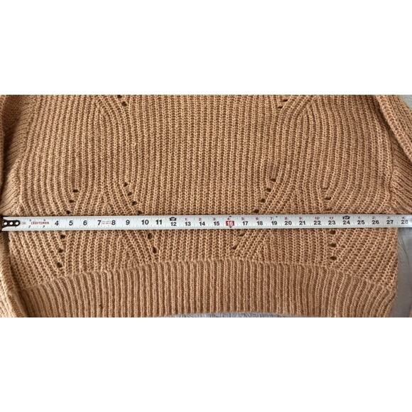 Elizabeth and James Sweater Womens XXL 2X Large Tan Tara Knit Open Stitch - Picture 4 of 7